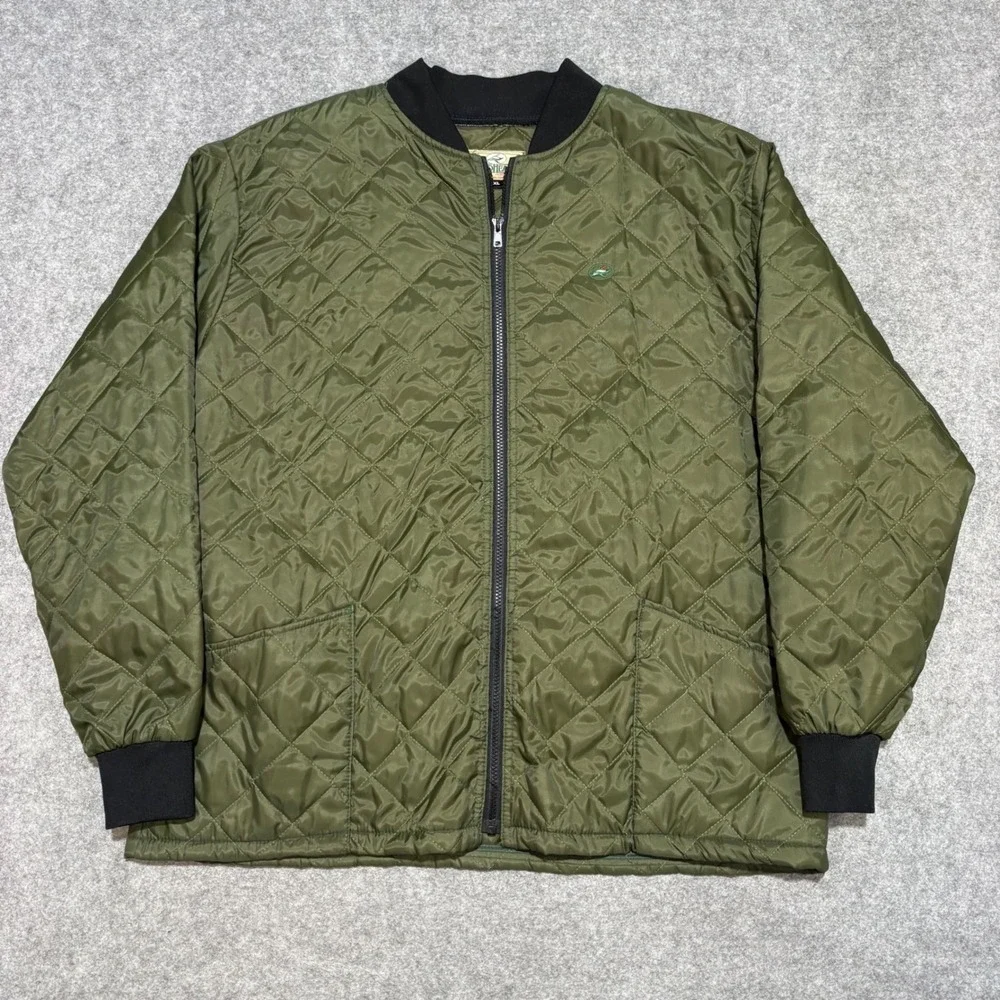 RedHead Mens XL Quilted Bomber Jacket Olive Green Full Zip Outdoor Puffer